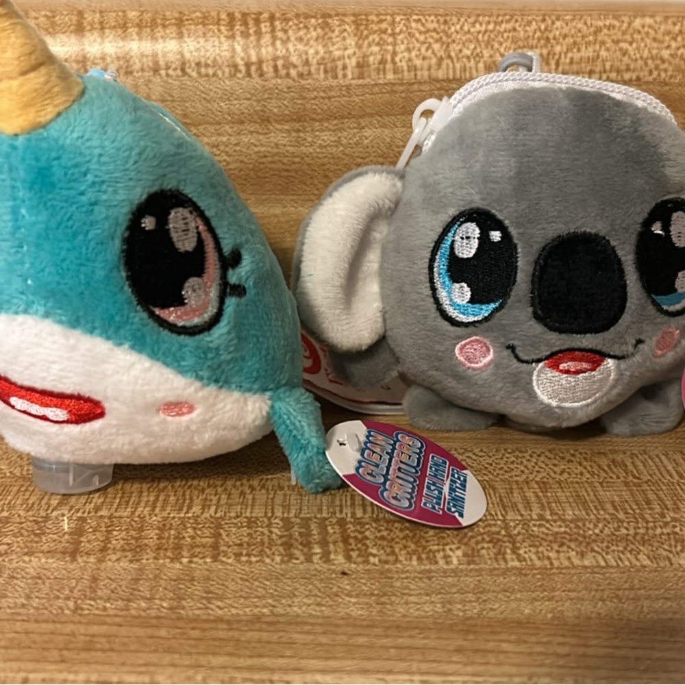 2 Clean Critters Plush Hand Sanitizers.